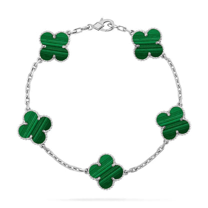 [Peak]LUCKY CLOVER 5-MOTIF BRACELET - MALACHITE COLLECTION