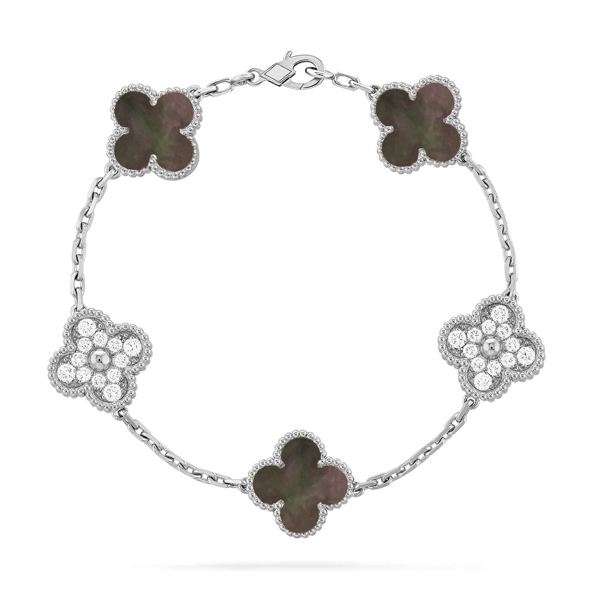 [Peak]LUCKY CLOVER 5-MOTIF BRACELET - GREY MOTHER-OF-PEARL COLLECTION