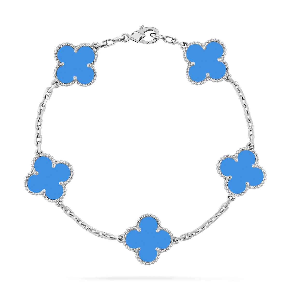 [Peak]LUCKY CLOVER 5-MOTIF BRACELET - BLUE AGATE COLLECTION