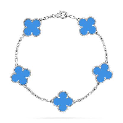 [Peak]LUCKY CLOVER 5-MOTIF BRACELET - BLUE AGATE COLLECTION