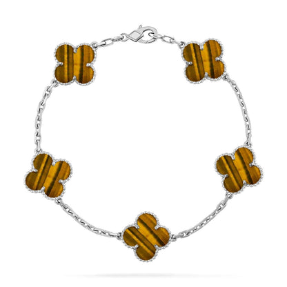 [Peak]LUCKY CLOVER 5-MOTIF BRACELET -  TIGER’S EYE COLLECTION