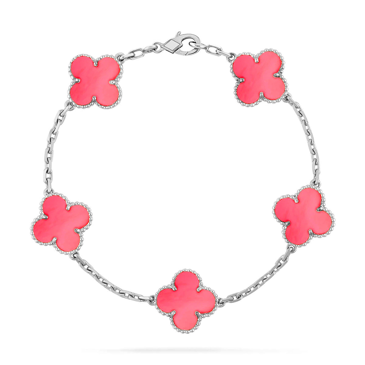 [Peak]LUCKY CLOVER 5-MOTIF BRACELET - PINK MOTHER-OF-PEARL COLLECTION