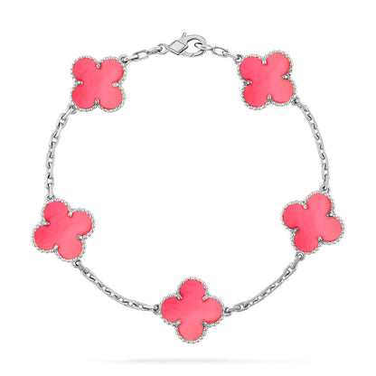 [Peak]LUCKY CLOVER 5-MOTIF BRACELET - PINK MOTHER-OF-PEARL COLLECTION