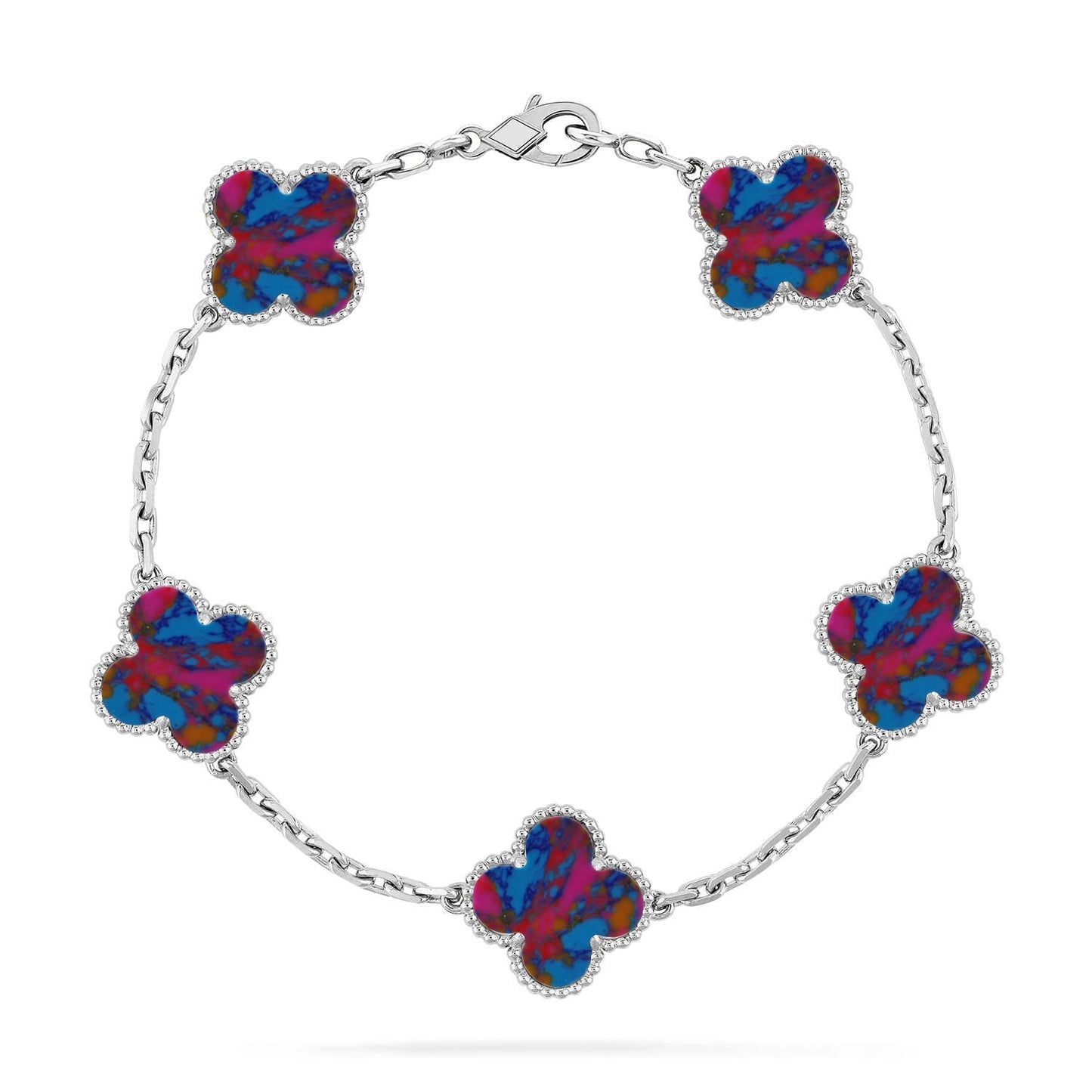 [Peak]LUCKY CLOVER 5-MOTIF BRACELET - MULTI-GEM COLLECTION