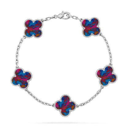 [Peak]LUCKY CLOVER 5-MOTIF BRACELET - MULTI-GEM COLLECTION
