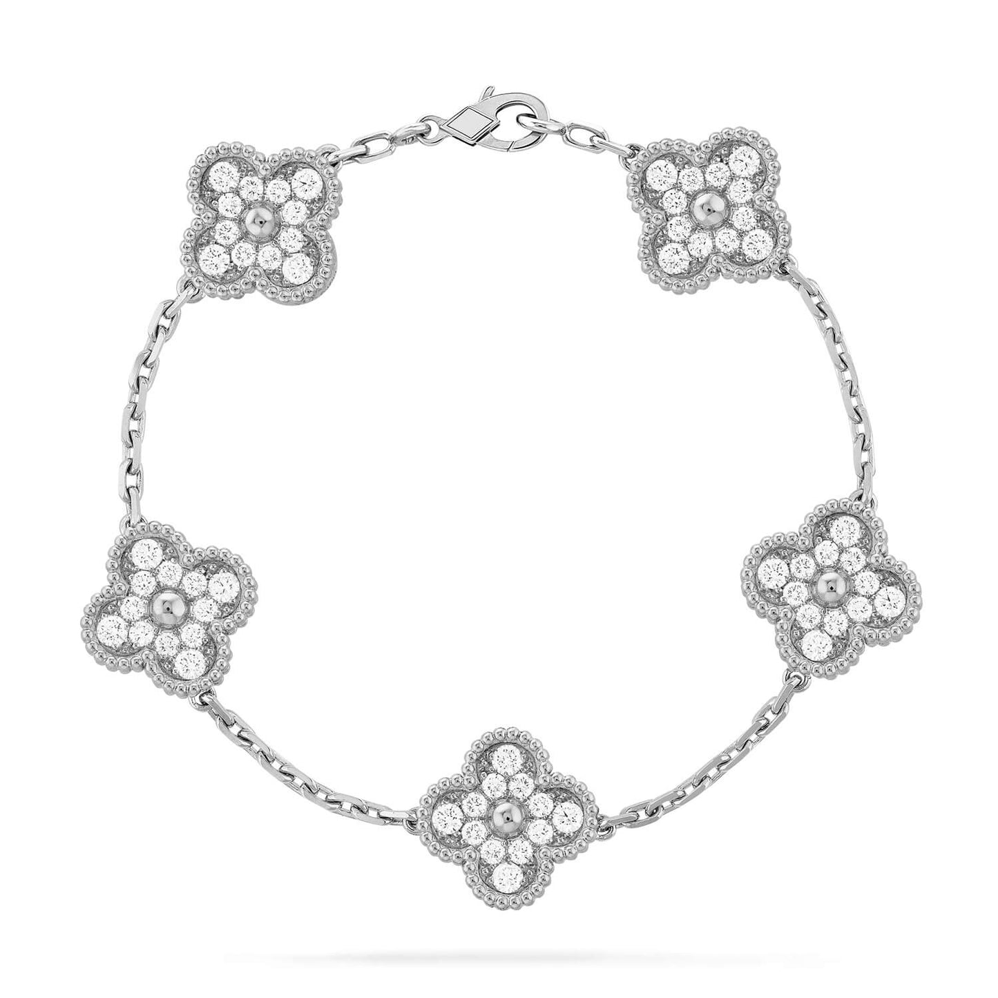 [Peak]LUCKY CLOVER 5-MOTIF BRACELET - FULL-DIAMOND