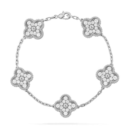 [Peak]LUCKY CLOVER 5-MOTIF BRACELET - FULL-DIAMOND