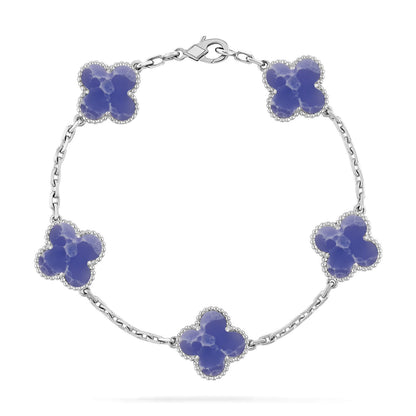 [Peak]LUCKY CLOVER 5-MOTIF BRACELET - BLUE LARIMAR COLLECTION