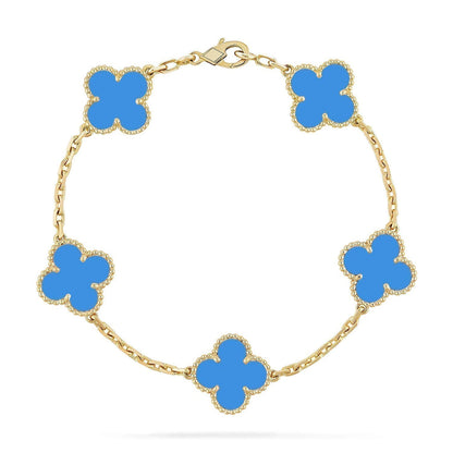 [Peak]LUCKY CLOVER 5-MOTIF BRACELET - BLUE AGATE COLLECTION