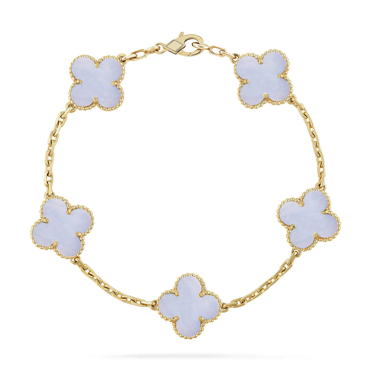 [Peak]LUCKY CLOVER 5-MOTIF BRACELET - PURPLE CHALCEDONY COLLECTION