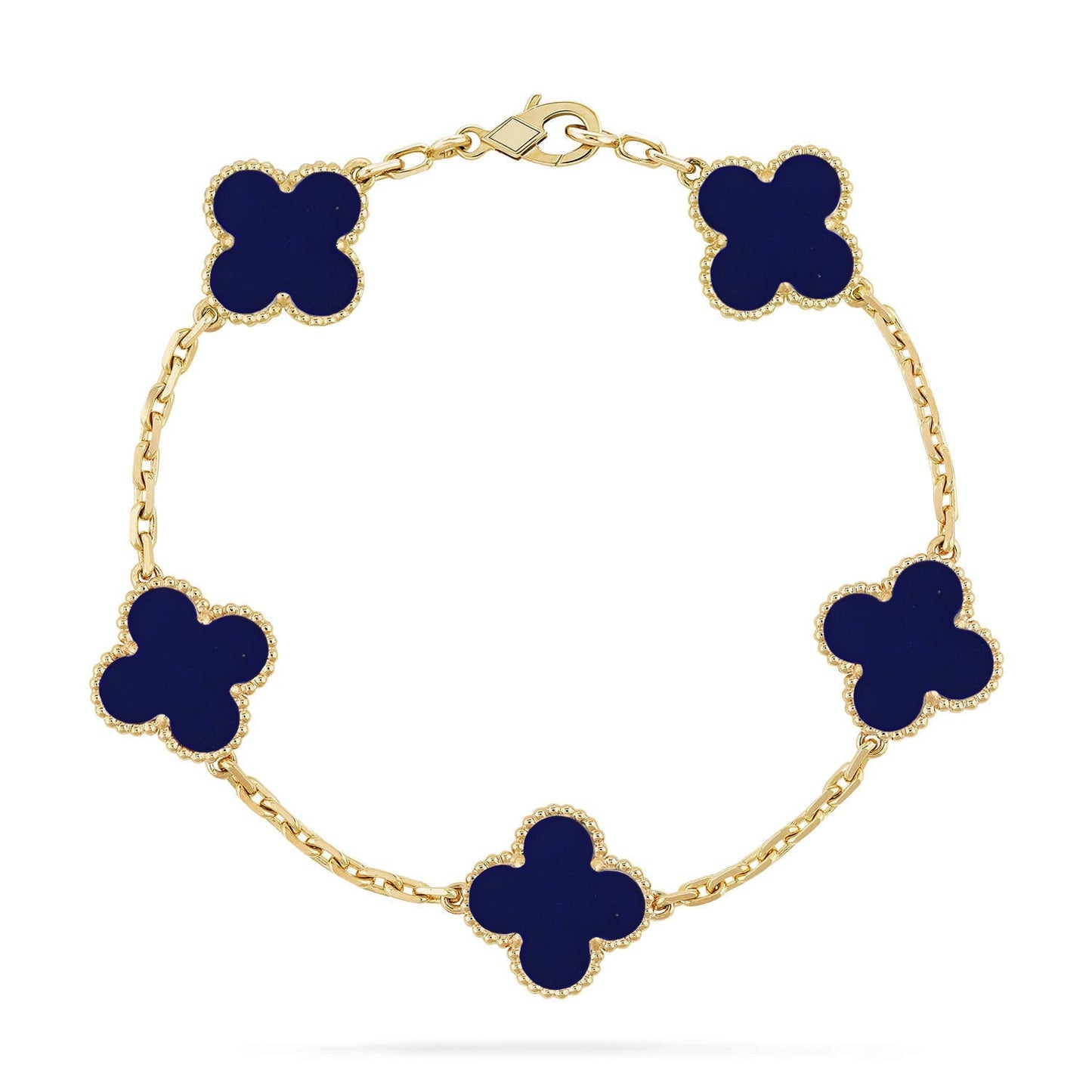 [Peak]LUCKY CLOVER 5-MOTIF BRACELET - LAPIS LAZULI COLLECTION