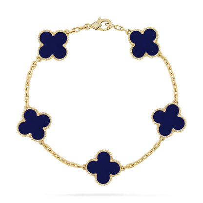 [Peak]LUCKY CLOVER 5-MOTIF BRACELET - LAPIS LAZULI COLLECTION