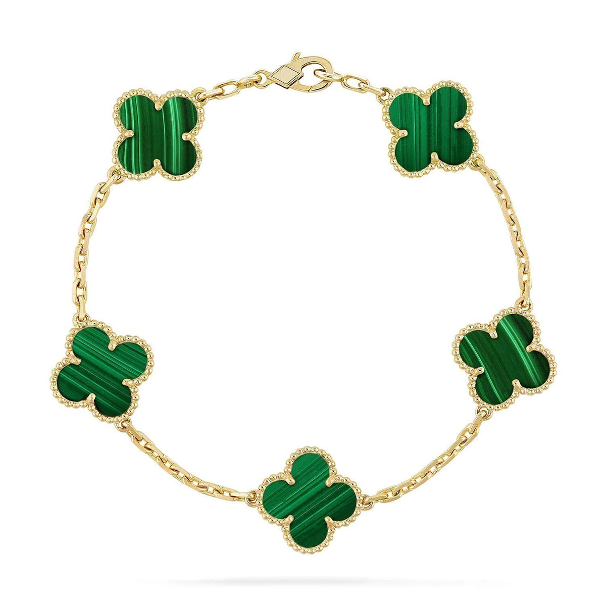 [Peak]LUCKY CLOVER 5-MOTIF BRACELET - MALACHITE COLLECTION