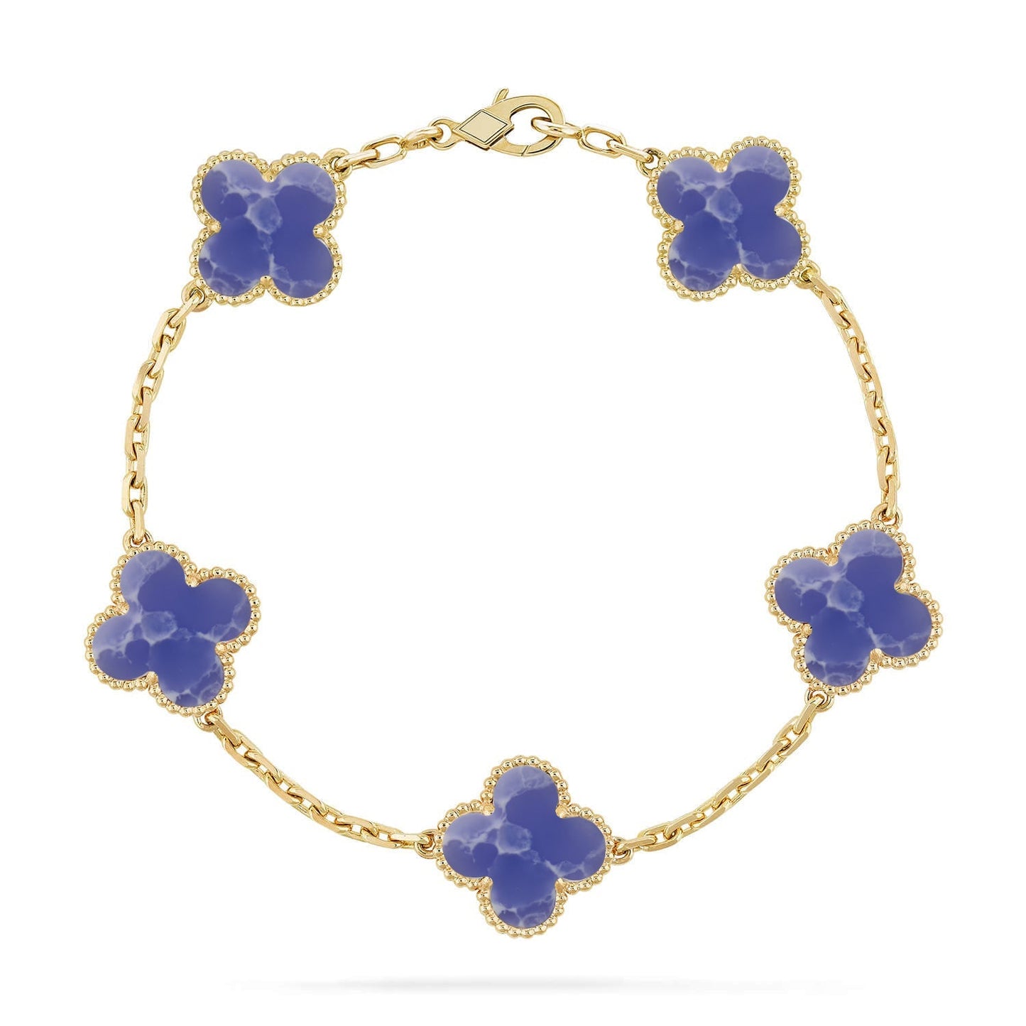 [Peak]LUCKY CLOVER 5-MOTIF BRACELET - BLUE LARIMAR COLLECTION