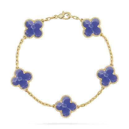 [Peak]LUCKY CLOVER 5-MOTIF BRACELET - BLUE LARIMAR COLLECTION