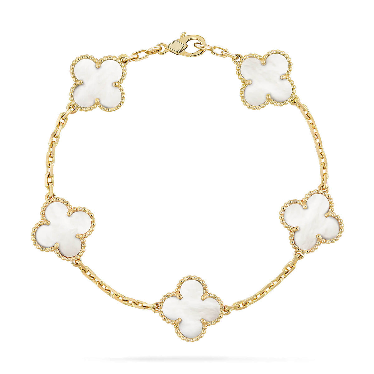[Peak]LUCKY CLOVER 5-MOTIF BRACELET - WHITE MOTHER-OF-PEARL COLLECTION