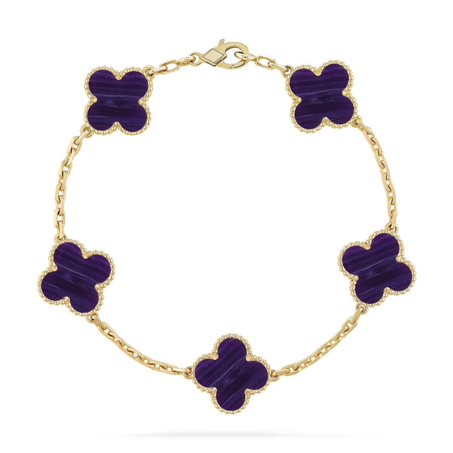 [Peak]LUCKY CLOVER 5-MOTIF BRACELET - CHAROITE COLLECTION