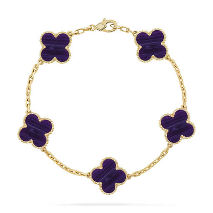 [Peak]LUCKY CLOVER 5-MOTIF BRACELET - CHAROITE COLLECTION