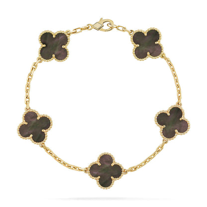 [Peak]LUCKY CLOVER 5-MOTIF BRACELET - GREY MOTHER-OF-PEARL COLLECTION