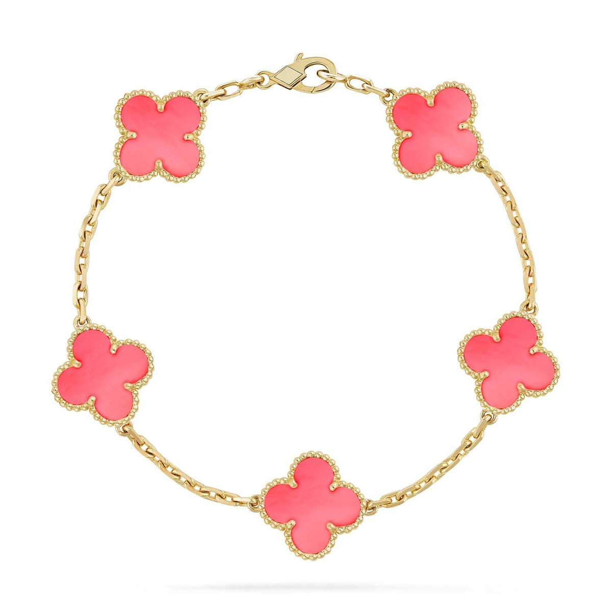 [Peak]LUCKY CLOVER 5-MOTIF BRACELET - PINK MOTHER-OF-PEARL COLLECTION