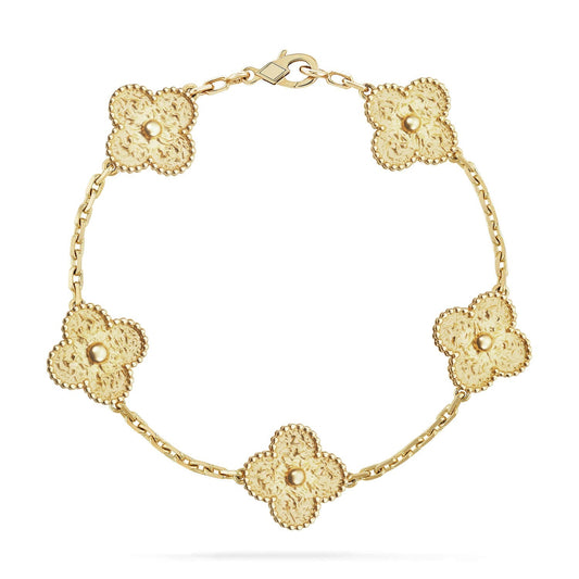 [Peak]LUCKY CLOVER 5-MOTIF BRACELET - BRONZING