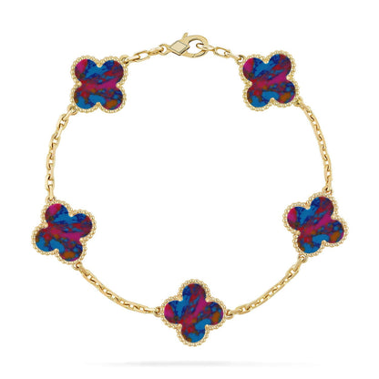 [Peak]LUCKY CLOVER 5-MOTIF BRACELET - MULTI-GEM COLLECTION