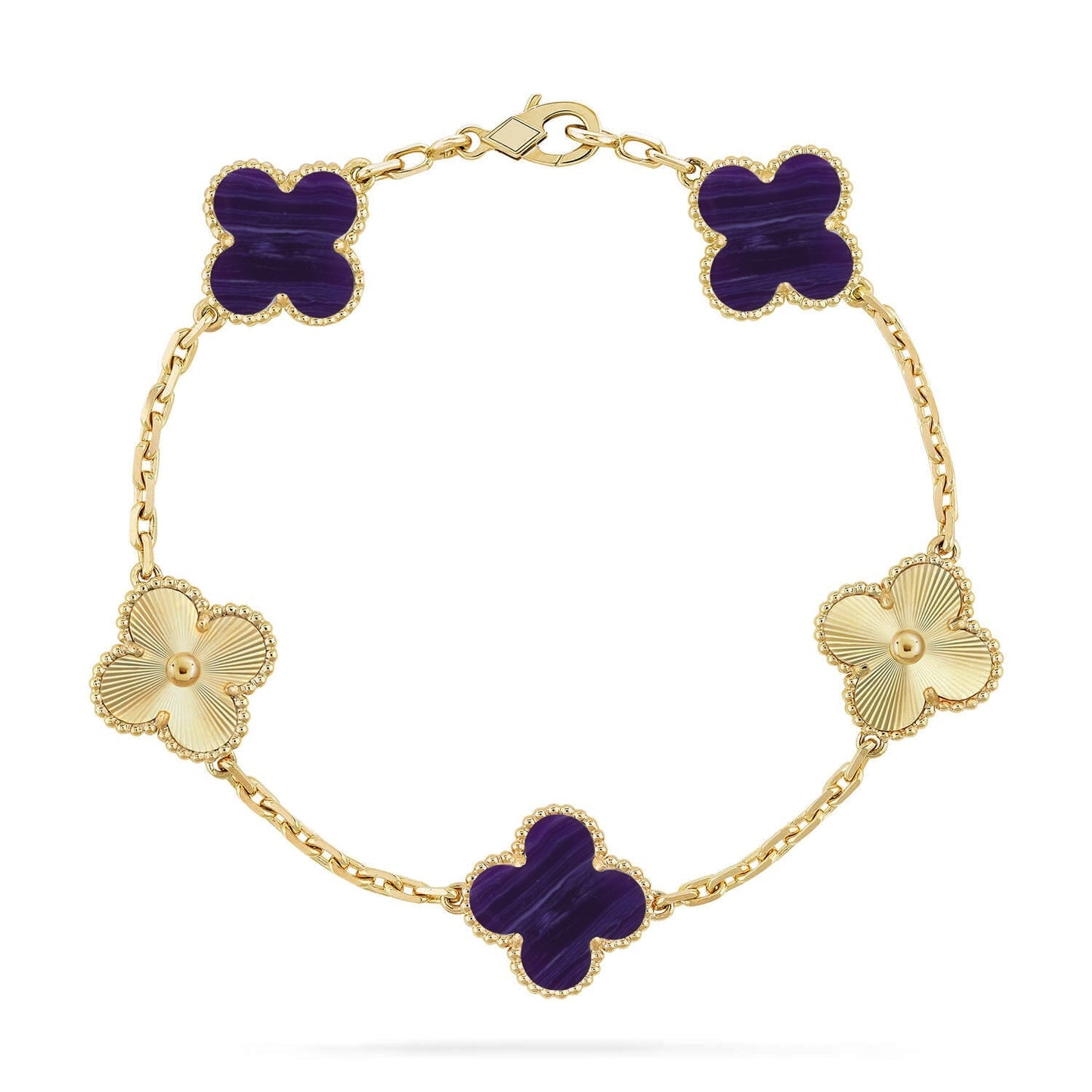 [Peak]LUCKY CLOVER 5-MOTIF BRACELET - CHAROITE COLLECTION