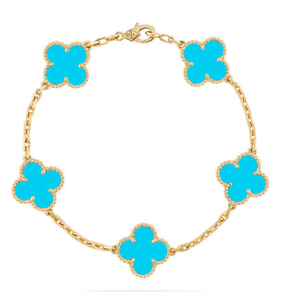 [Peak]LUCKY CLOVER 5-MOTIF BRACELET - TURQUOISE COLLECTION