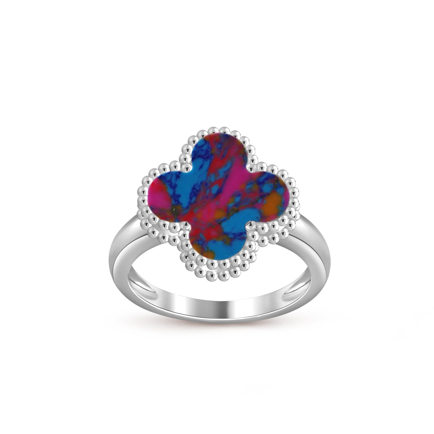 [Peak]LUCKY CLOVER VINTAGE WHITE GOLD RING COLLECTION