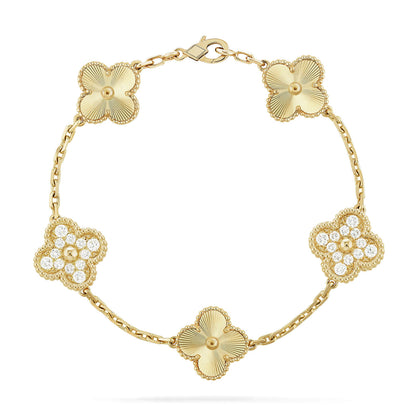 [Peak]LUCKY CLOVER 5-MOTIF BRACELET - LASER COLLECTION