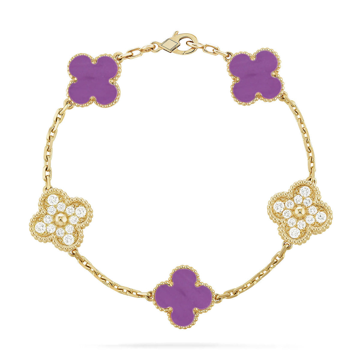 [Peak]LUCKY CLOVER 5-MOTIF BRACELET - VIOLET COLLECTION