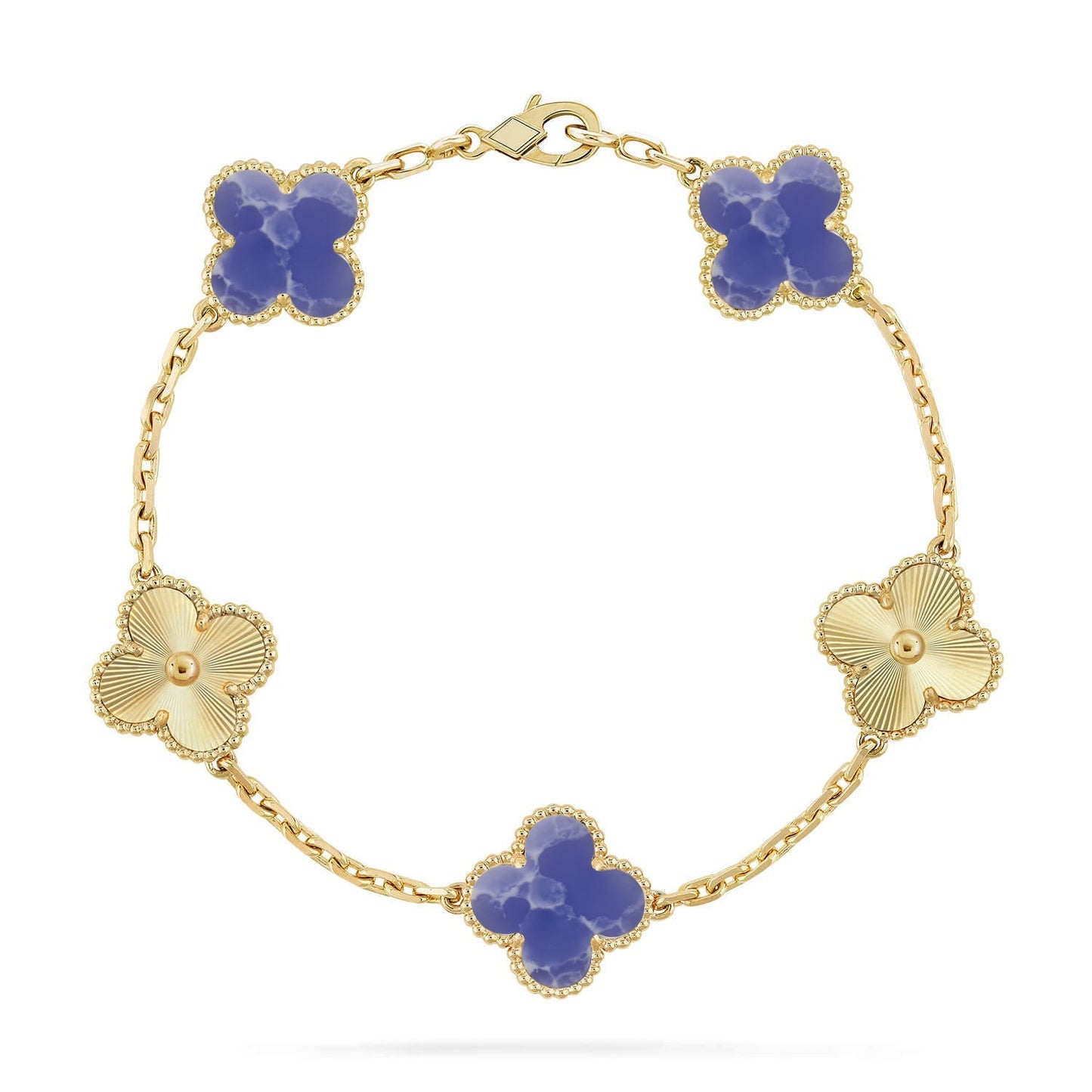 [Peak]LUCKY CLOVER 5-MOTIF BRACELET - BLUE LARIMAR COLLECTION