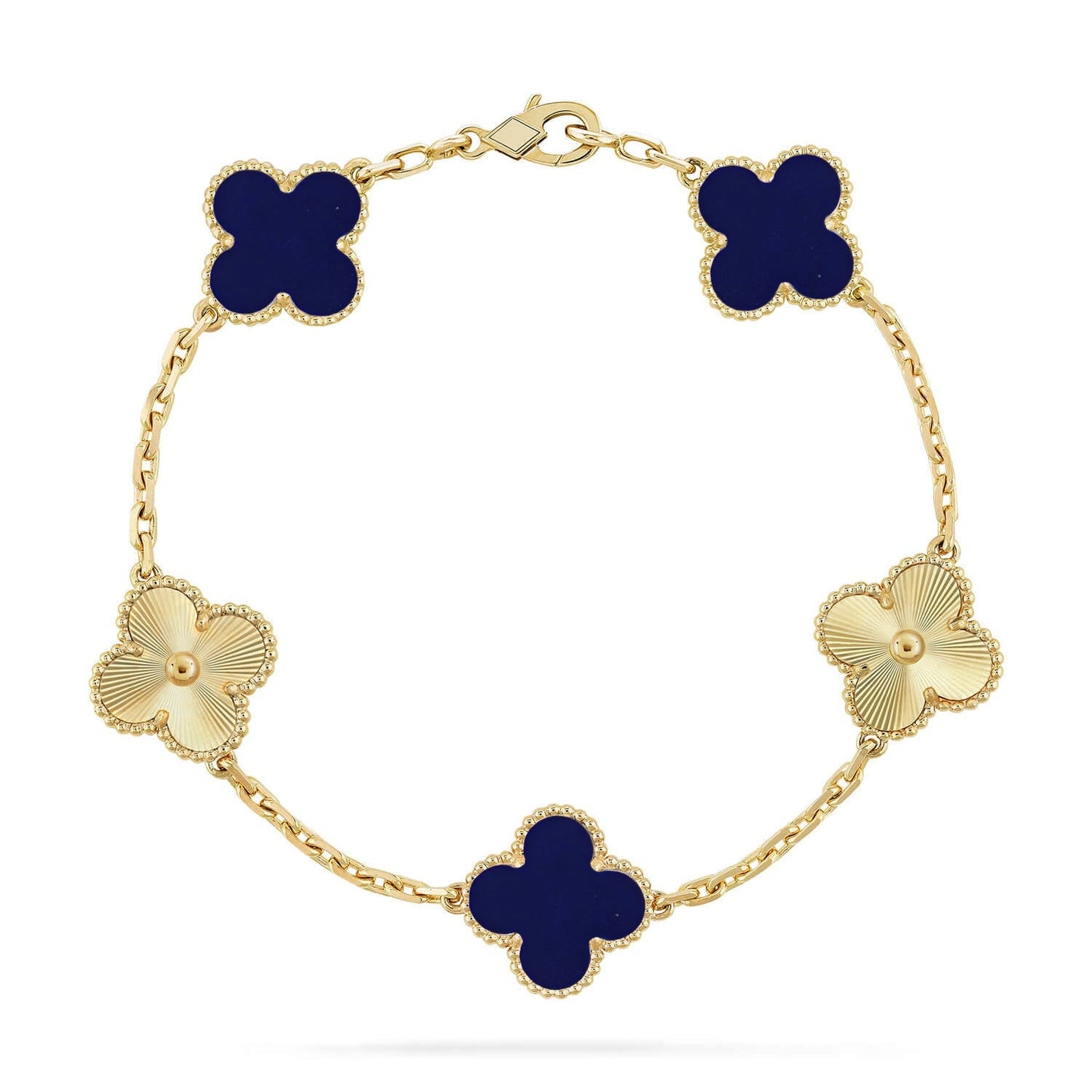 [Peak]LUCKY CLOVER 5-MOTIF BRACELET - LAPIS LAZULI COLLECTION