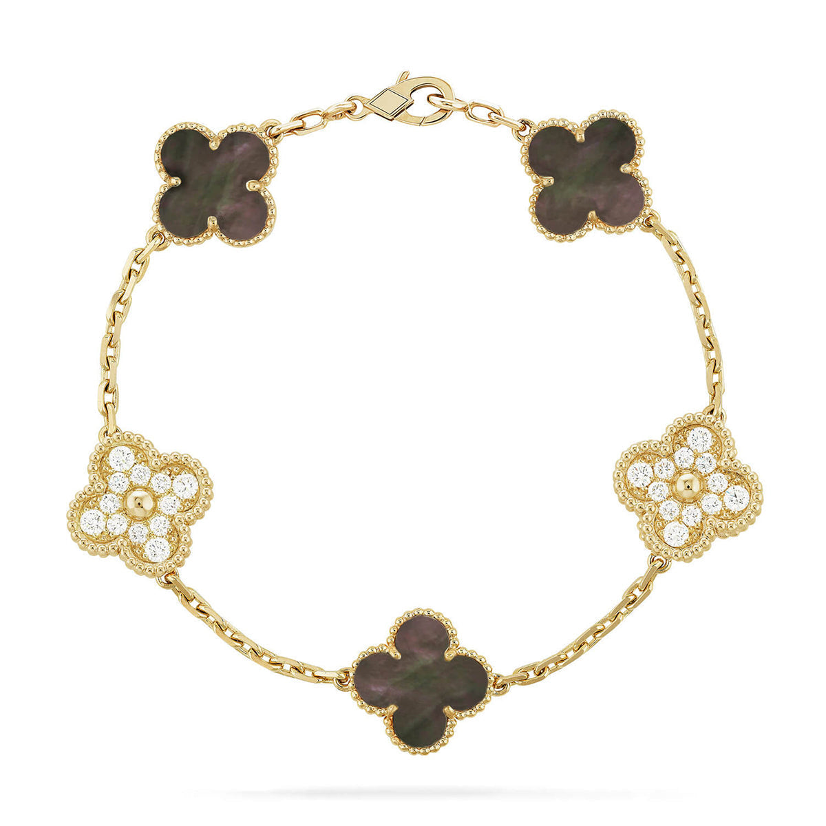 [Peak]LUCKY CLOVER 5-MOTIF BRACELET - GREY MOTHER-OF-PEARL COLLECTION