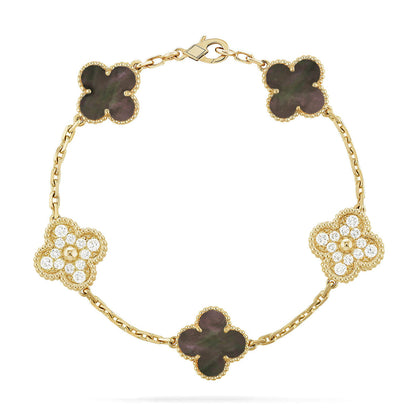 [Peak]LUCKY CLOVER 5-MOTIF BRACELET - GREY MOTHER-OF-PEARL COLLECTION