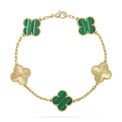 [Peak]LUCKY CLOVER 5-MOTIF BRACELET - MALACHITE COLLECTION