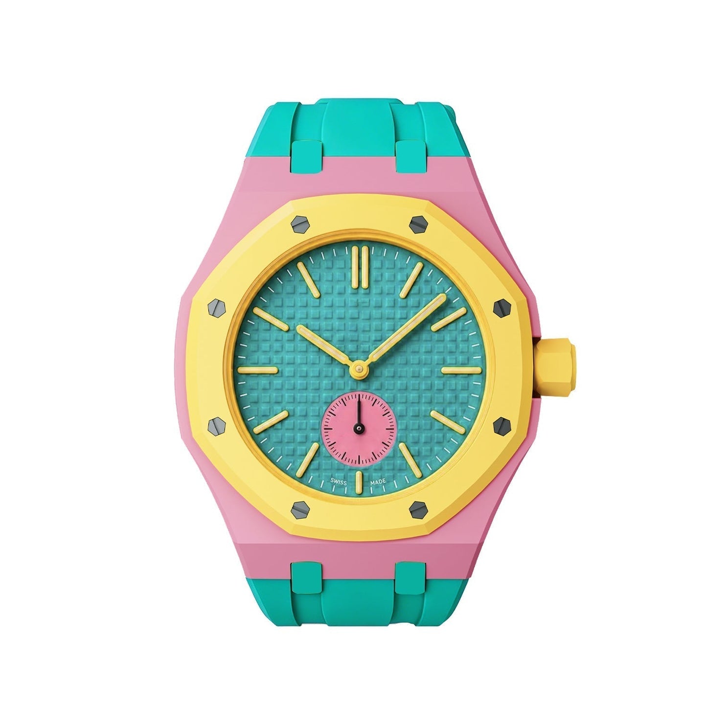 [Peak]OAK POP EXCLUSIVE PINK AND GREEN SILICONE STRAP