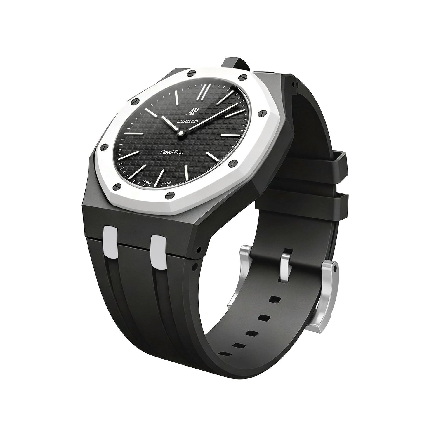 [Peak]OAK POP EXCLUSIVE BLACK AND WHITE SILICONE STRAP