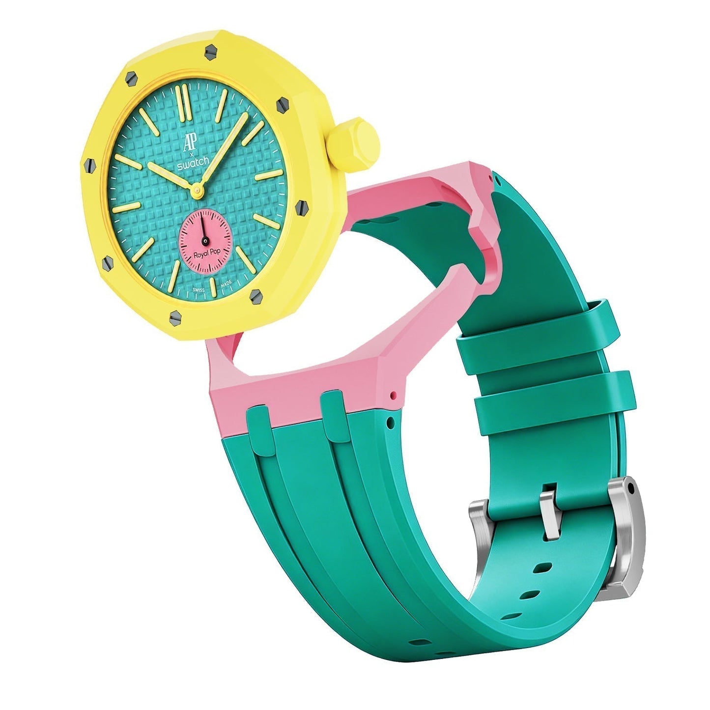[Peak]OAK POP EXCLUSIVE PINK AND GREEN SILICONE STRAP