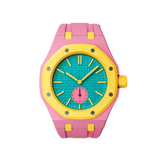 [Peak]OAK POP EXCLUSIVE PINK AND YELLOW SILICONE STRAP