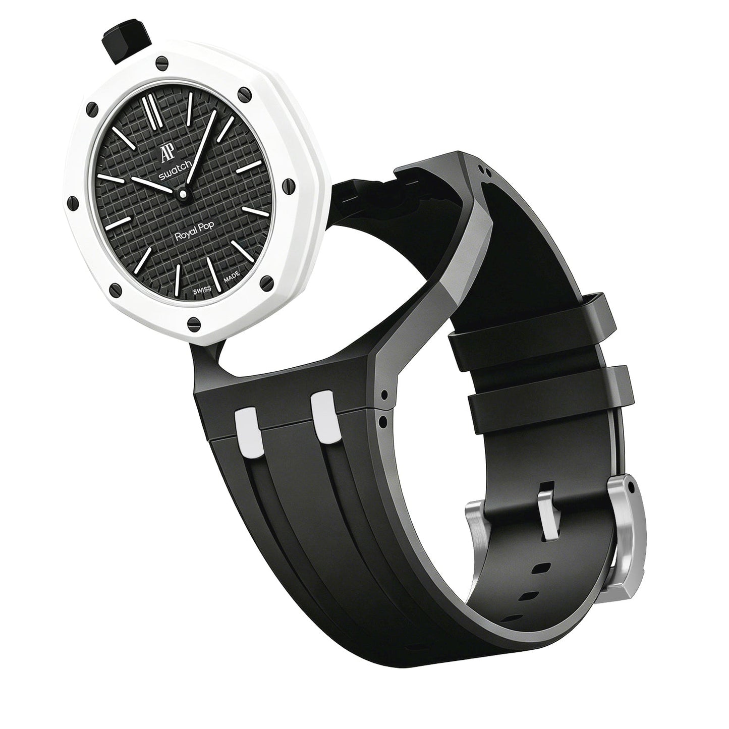 [Peak]OAK POP EXCLUSIVE BLACK AND WHITE SILICONE STRAP