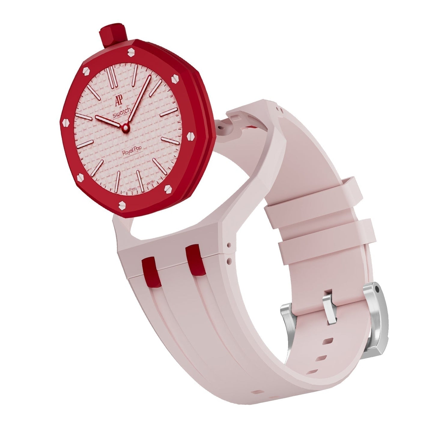 [Peak]OAK POP EXCLUSIVE PINK AND RED SILICONE STRAP