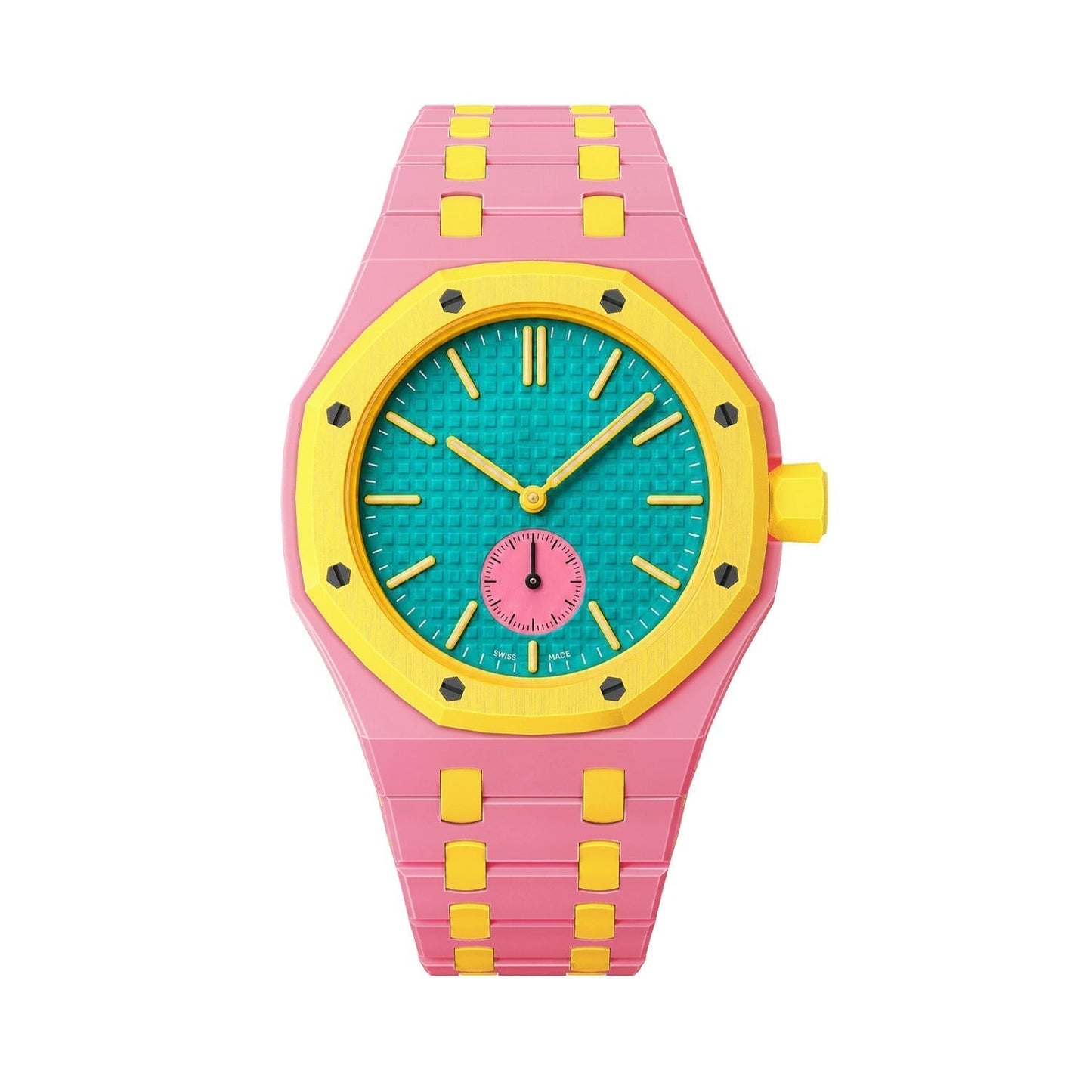 [Peak]OAK POP EXCLUSIVE PINK AND YELLOW BIOCERAMIC STRAP