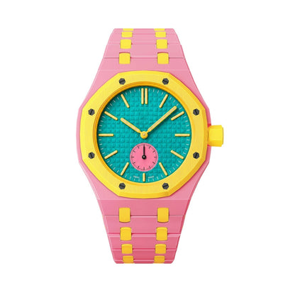 [Peak]OAK POP EXCLUSIVE PINK AND YELLOW BIOCERAMIC STRAP