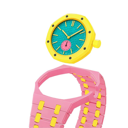 [Peak]OAK POP EXCLUSIVE PINK AND YELLOW BIOCERAMIC STRAP