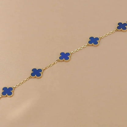 [Peak]LUCKY CLOVER 5-MOTIF BRACELET - BLUE AGATE COLLECTION