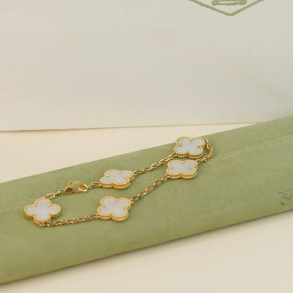 [Peak]LUCKY CLOVER 5-MOTIF BRACELET - WHITE MOTHER-OF-PEARL COLLECTION