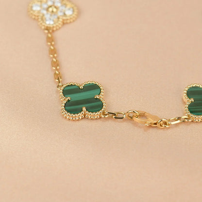 [Peak]LUCKY CLOVER 5-MOTIF BRACELET - MALACHITE COLLECTION