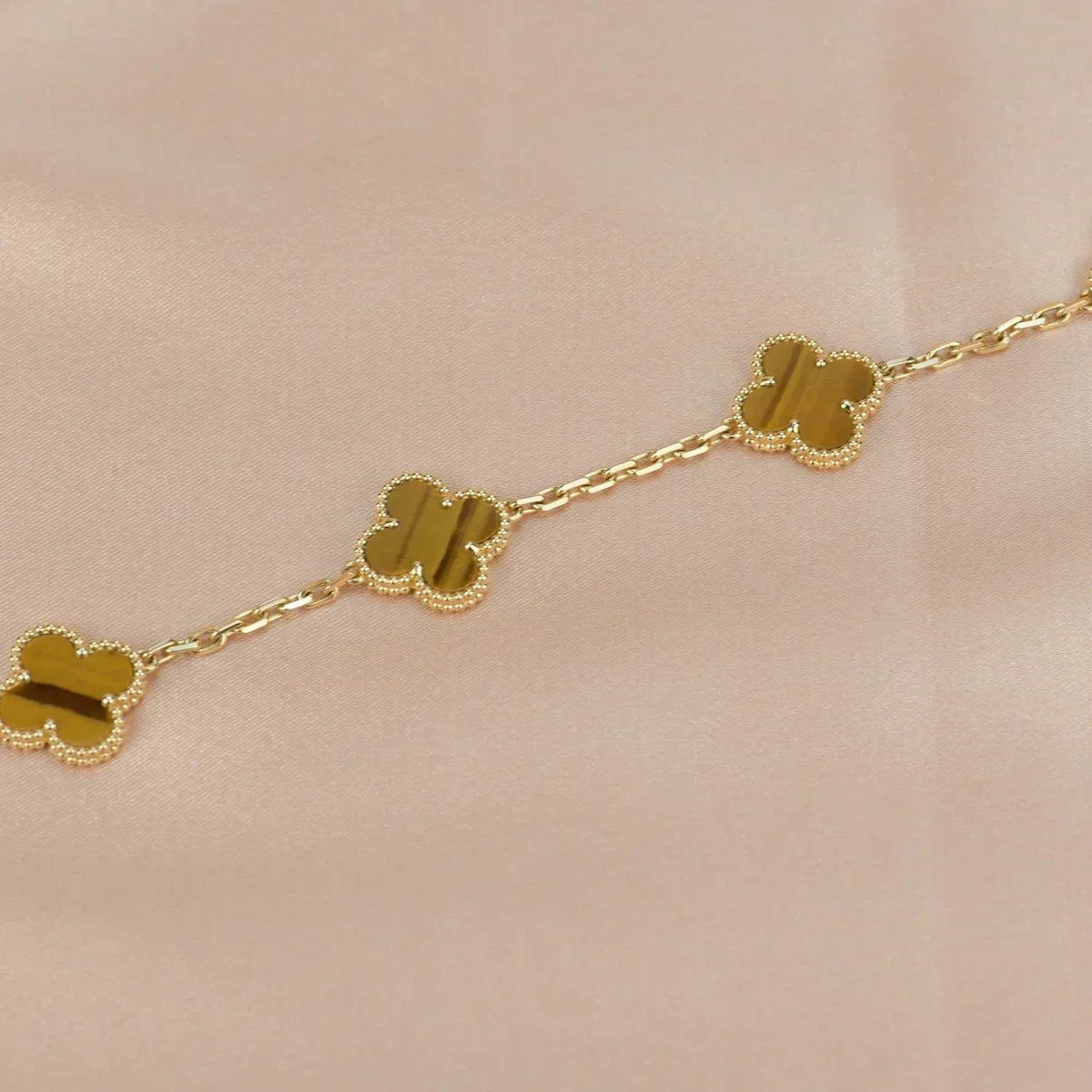 [Peak]LUCKY CLOVER 5-MOTIF BRACELET -  TIGER’S EYE COLLECTION