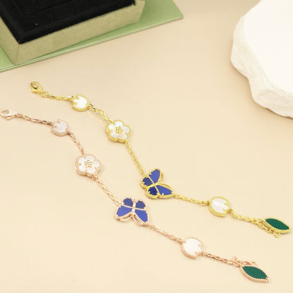[Peak]SPRING ENCHANTMENT BUTTERFLY & FLORAL CHARM BRACELET